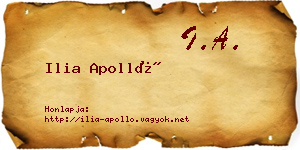 Ilia Apolló névjegykártya